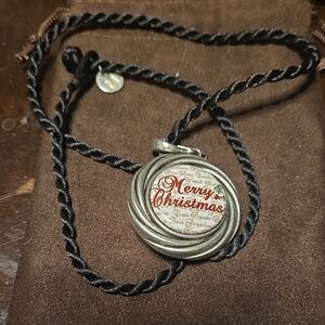 Merry Christmas Silver Pendant Necklace